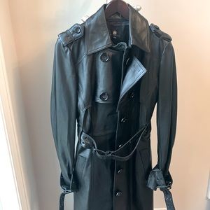 LEATHER BELTED TRENCH